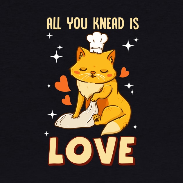 Cute & Funny All You Knead Is Love Cat Kneading by theperfectpresents